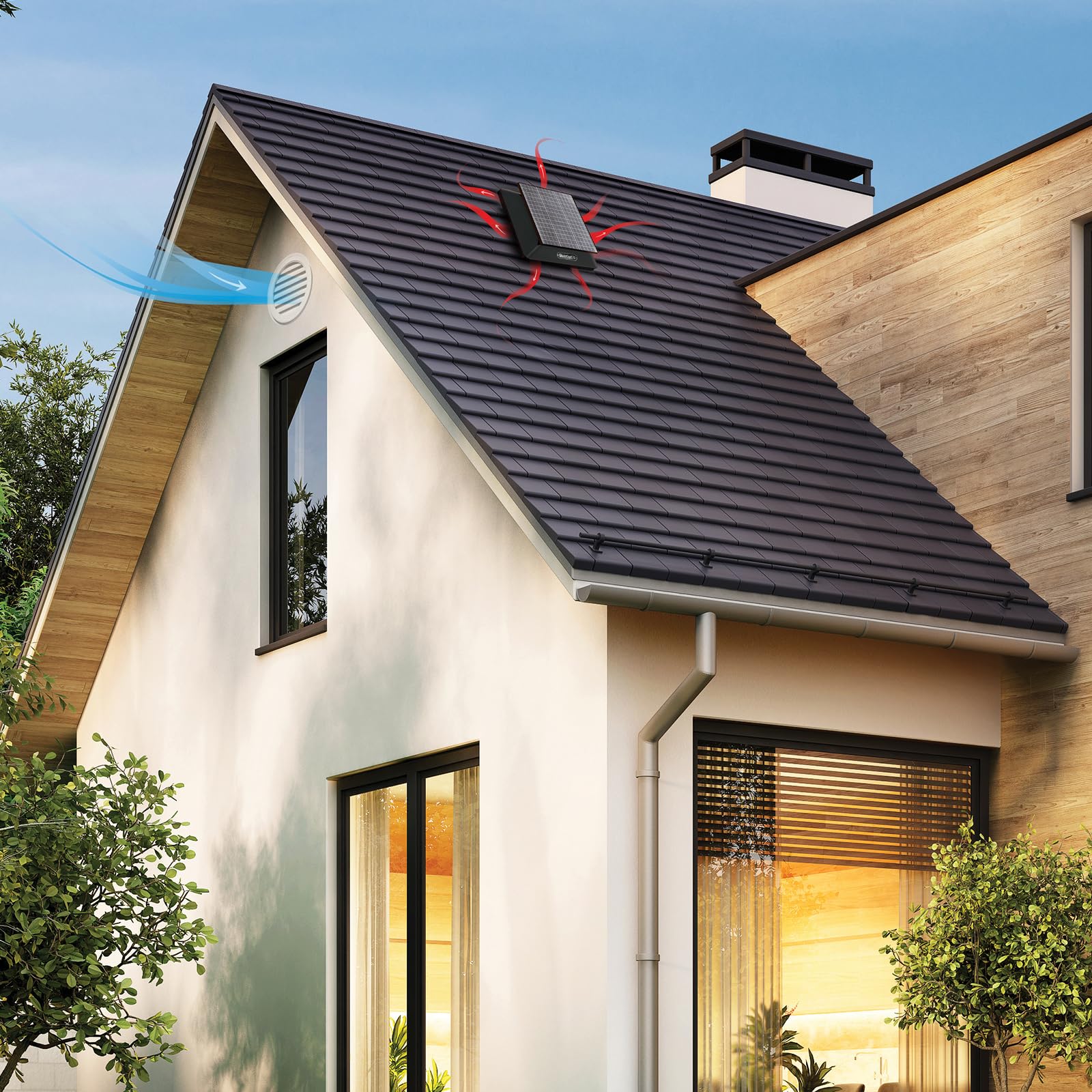 Quietcool 40 Watt Solar Powered Roof Mount Attic Fan